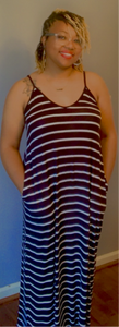 Striped Maxi Dress with Pockets